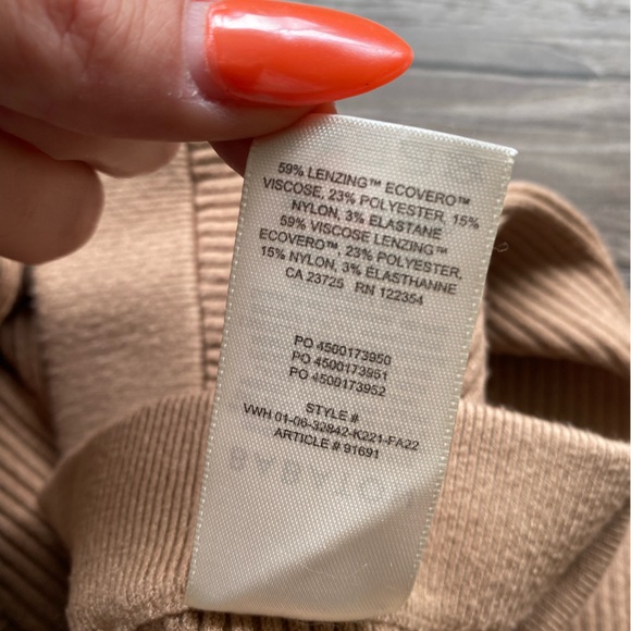 Aritzia Babaton Distill Legging camel/ tan | rubbed knit | split hem - Picture 10 of 14